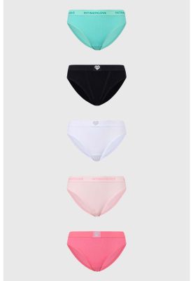 Calzón Mujer Pack 5 Bikini Tipo Bóxer Negro