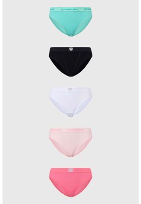 Calzón Mujer Pack 5 Bikini Tipo Bóxer Negro