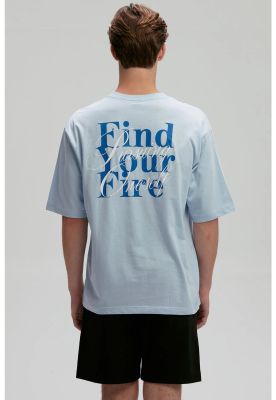 Imagen 2 del producto Polera Hombre Doble Print Celeste