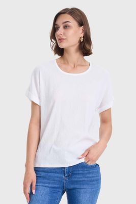 Imagen 2 del producto Polera Mujer Dobladillo En Manga Crudo