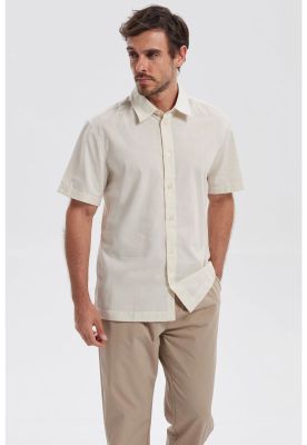 Camisa Hombre Lisa Beige