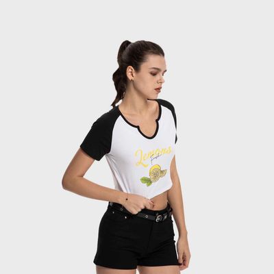 Polera Mujer Bicolor Negro Fashion's Park