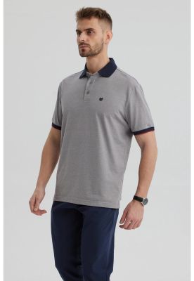 Imagen 2 del producto Polera Hombre Cuello Contraste Gris