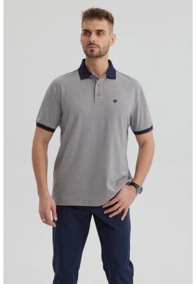 Imagen 1 del producto Polera Hombre Cuello Contraste Gris