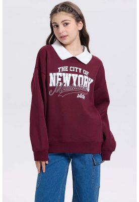 Imagen 2 del producto Polerón Niña Print Posicional Burdeo