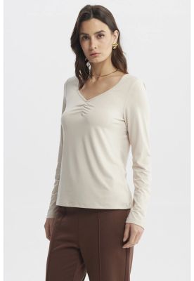 Imagen 2 del producto Polera Mujer Ajustado Cuello V Arena