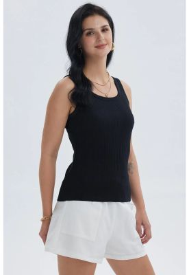 Imagen 2 del producto Polera Mujer Rib Lisa Negro II