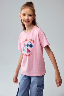 Imagen 2 del producto Polera Niña Con Glitter Rosado