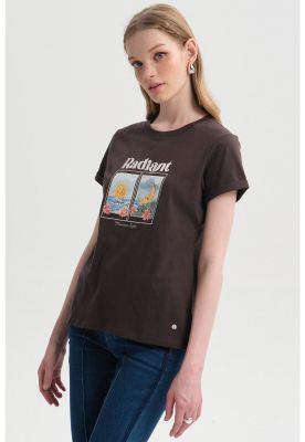 Imagen 2 del producto Polera Mujer Gráfica Roll Up Gris Marengo