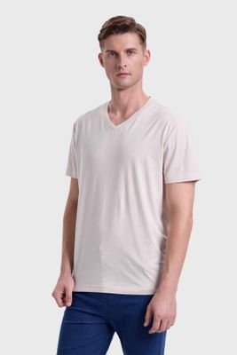 Imagen 2 del producto Polera Hombre Cuello V Básica Beige
