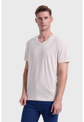 Imagen 2 del producto Polera Hombre Cuello V Básica Beige