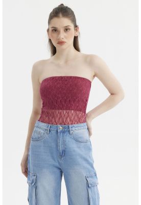 Imagen 1 del producto Polera Mujer Ajustado Encaje Magenta