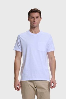 Polera Hombre Básica Con Bolsillo Blanco