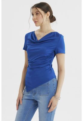 Imagen 2 del producto Polera Mujer Drapeado Basta Azul