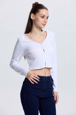 Imagen 2 del producto Sweater Mujer Botones Blanco