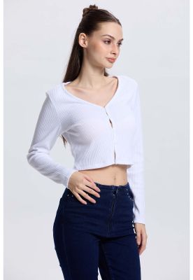 Imagen 2 del producto Sweater Mujer Botones Blanco