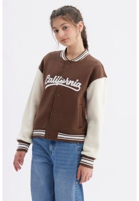 Imagen 2 del producto Chaqueta Niña Bomber Café