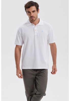 Polera Hombre Pique Básica Lisa Blanco IV