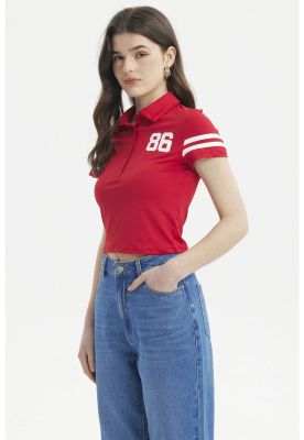 Imagen 2 del producto Polera Mujer Madia Pata Botón Rojo