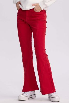 Imagen 2 del producto Jeans Mujer Flare Color Line Rojo Oscuro