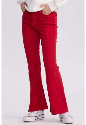 Imagen 2 del producto Jeans Mujer Flare Color Line Rojo Oscuro