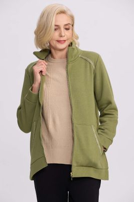 Imagen 2 del producto Polerón Mujer Con Cierre Verde Militar