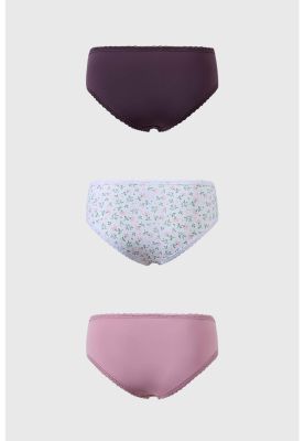 Imagen 2 del producto Calzón Mujer Tripack Bikini Estampado Blanco