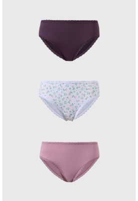 Imagen 1 del producto Calzón Mujer Tripack Bikini Estampado Blanco