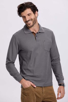 Imagen 2 del producto Polera Hombre Piqué Básica Gris