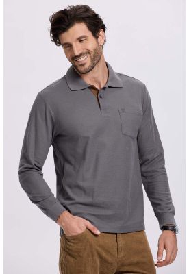 Imagen 2 del producto Polera Hombre Piqué Básica Gris