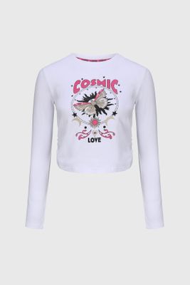 Polera Niña Recogido Fijo Blanco