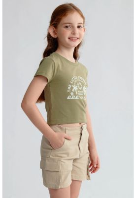 Imagen 2 del producto Polera Niña Aplicación Verde Militar