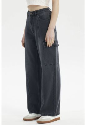 Imagen 2 del producto Jeans Mujer Moda Baggy Cargo Negro