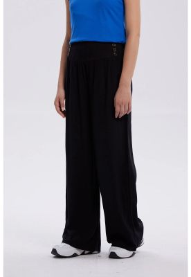 Imagen 2 del producto Pantalón Mujer Palazzo Aplicación Botones Negro