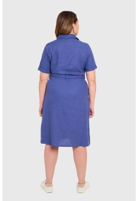 Imagen 2 del producto Vestido Mujer Lino Abotonado Azul