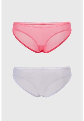 Imagen 2 del producto Calzón Mujer Bipack Bikini Detalle Mesh Rosa
