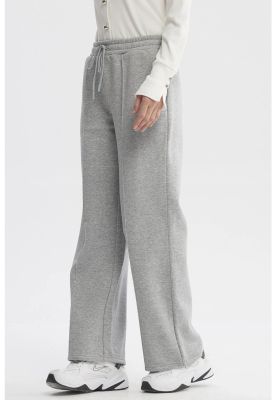 Imagen 2 del producto Pantalón De Buzo Mujer Wide Leg Gris Melange