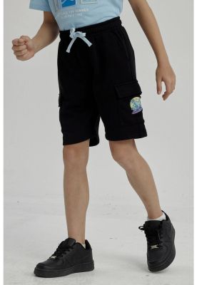 Imagen 2 del producto Bermuda Niño Franela Con Parche Negro