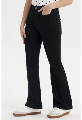 Imagen 2 del producto Jeans Mujer Flare Bolsiillos Negro