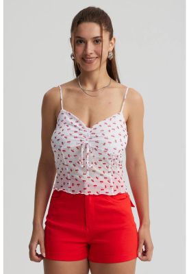 Polera Mujer Mesh Pabilo Blanco