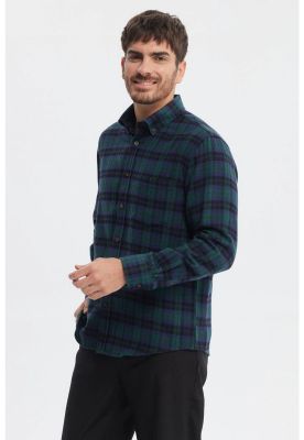 Imagen 2 del producto Camisa Hombre Franela Básica Verde Oscuro