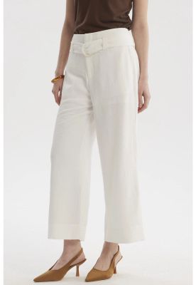 Imagen 2 del producto Pantalón Mujer Palazzo Con Cinturón Crudo