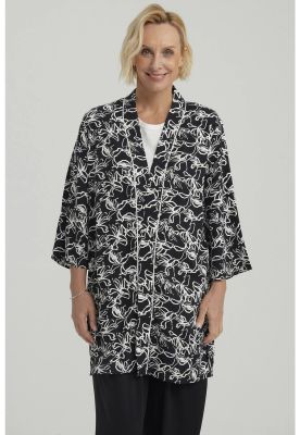 Blusa Mujer Roll Up Negro / Blanco