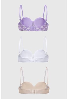 Imagen 2 del producto Sostén Mujer Tripack Liso Print Beige