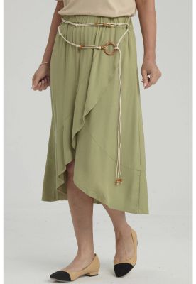 Imagen 2 del producto Falda Mujer Detalle Cinturón Verde Claro