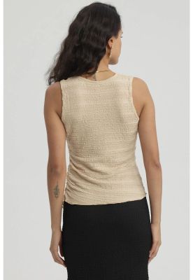 Imagen 2 del producto Polera Mujer Recogido Beige Oscuro