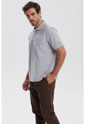 Imagen 2 del producto Polera Hombre Pique Básica Lisa Gris Melange IV