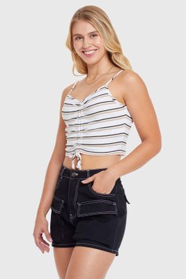 Imagen 2 del producto Polera Mujer Top Rayas Recogido Nude