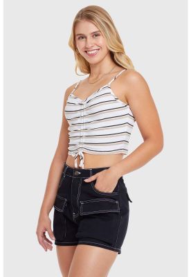 Imagen 2 del producto Polera Mujer Top Rayas Recogido Nude