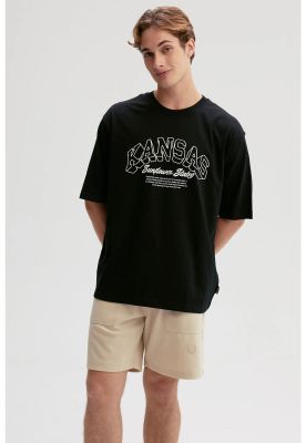 Polera Hombre Print Central Negro II